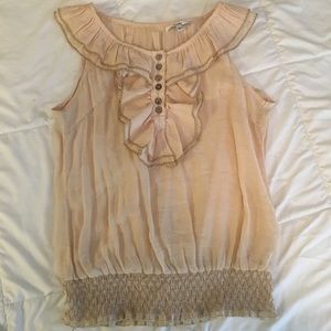 Cream Ruffled Blouse